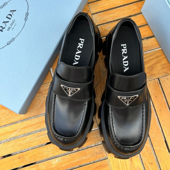 Prada Monolith leather Loafers - Picture 1 of 6
